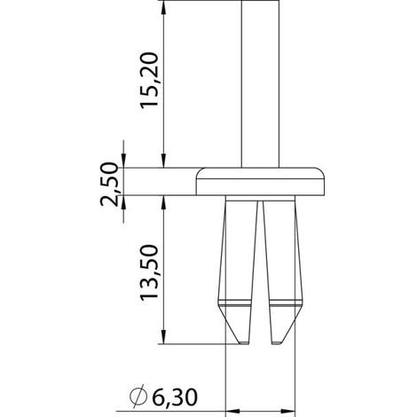 Spreizniet Größe 2 - Ø6,3mm - Lichtgrau (RAL 7035) - Polyamid