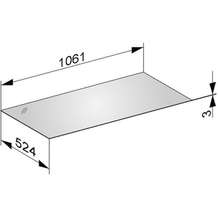 KE Abdeckplatte Edition 11 - Glas Cashmere Klar | 1061 x 3 x 524 mm