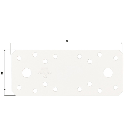 Verzinkter Flachverbinder - Kunststoffbeschichtung Weiß - 133x55 mm