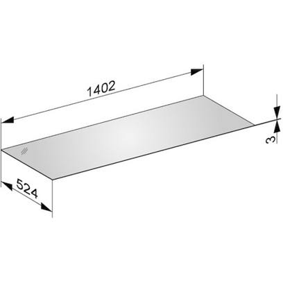 Abdeckplatte Ke Edition 11 - Glas Cashmere Klar 1402x3x524 mm