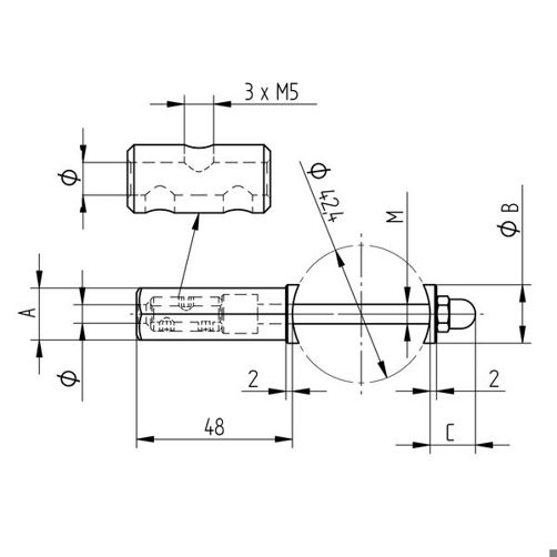 CROSO Schraubterminal gerade - Edelstahl V4A für 5 mm Seil | Optimale Schraubmontage