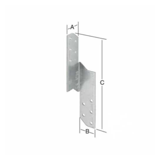 Sparrenpfettenanker aus verzinktem Stahl | 30 x 30 x 170 mm | CE-zertifiziert | Rechts | Großpackung (20 Stück)