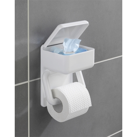 Maximex 2-in-1 Toilettenpapierhalter mit Ablage für feuchte Toilettentücher – Praktische Badablage