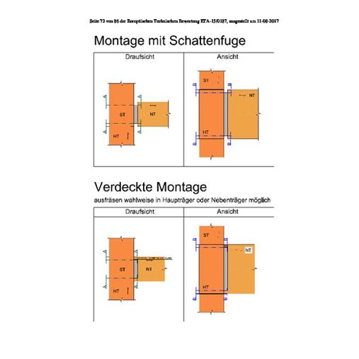 Aluminium Eloxierte Holzverbinder 25x100x12 - Passverbinder