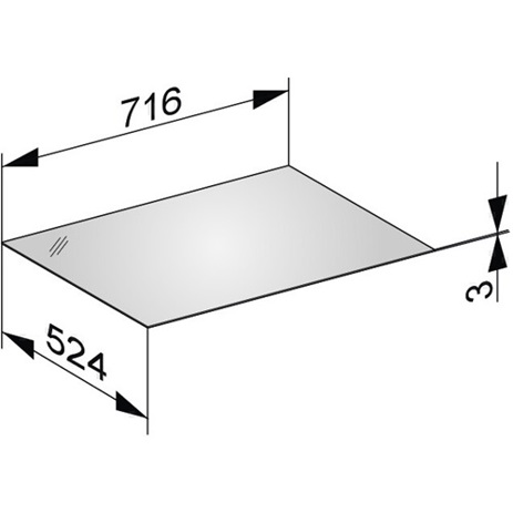 KE Abdeckplatte Edition 11 - Satinierte Glasplatte in Weiß - 716x3x524 mm