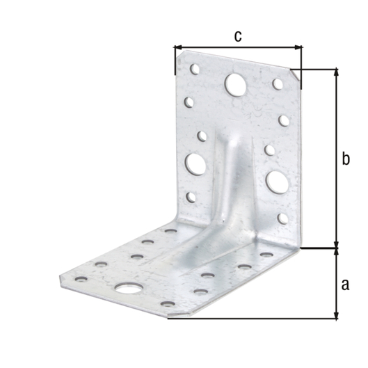 Schwerlast-Winkelverbinder mit Sicke - verzinkt, 90x90x65mm, 12 Stück