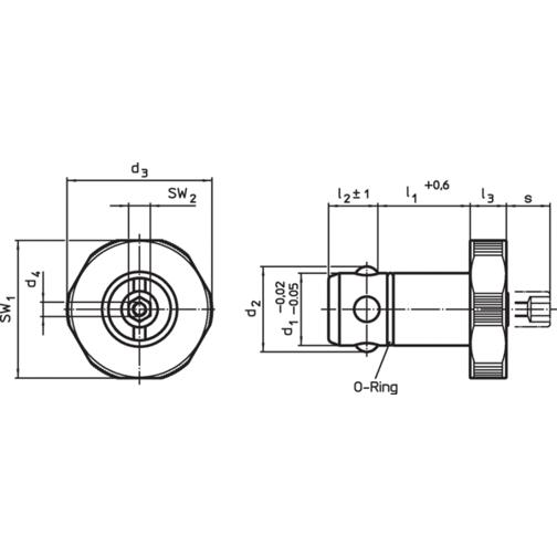 Positionier-Spannbolzen aus Vergütungsstahl - D1: 30 mm, L1: 25 mm | Artikelnummer: 23111.0030