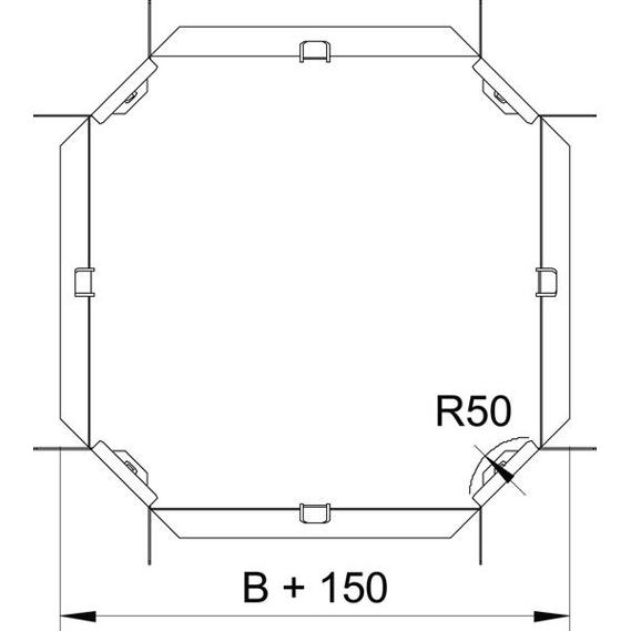 Horizontalverbindung mit Winkelverbinder 60x150 mm - Verzinkter Stahl