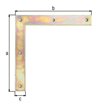 Paarweise Tor-Winkel - Galvanisch Gelb Verzinkt - 300x300x40 mm