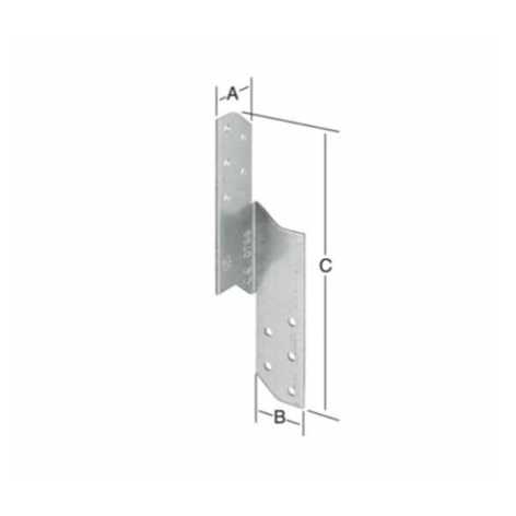 Sparrenpfettenanker aus Stahl, sendzverzinkt, 30 x 30 x 170 mm, links, Großpack (20 Stück)