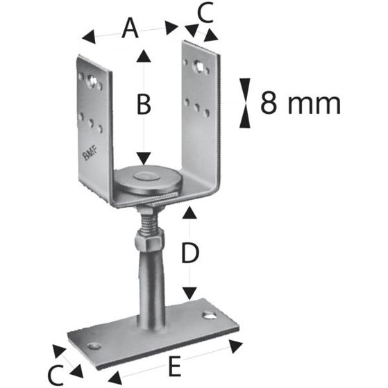 Höhenverstellbarer Stützenfuß PVDB 120G-B feuerverzinkt mit Bewertung