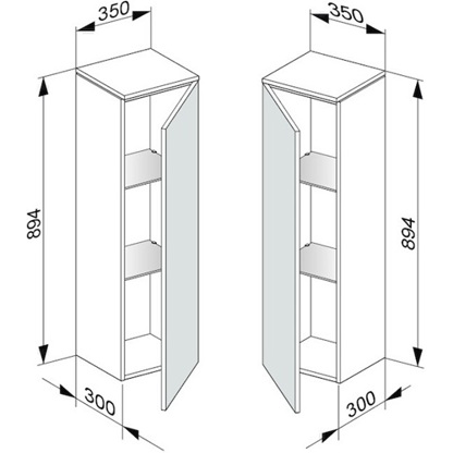 KE Mittelschrank EDITION 400 - 350x894x300mm - T-ans - Reverbiert - Cash - Malm - Art. 31720280002