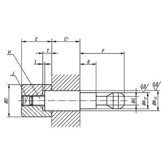 NORELEM Spannbolzen B=8mm C=80mm - Artikelnummer 48004400-008080