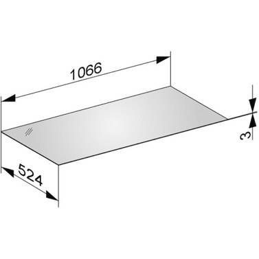 KE Abdeckplatte Edition 11 - Glas cashmere klar, 1066x3x524 mm