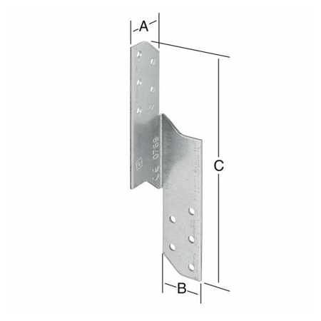 Sparrenpfettenanker aus verzinktem Stahl | 30 x 30 x 210 mm | CE-Zertifiziert | Rechts