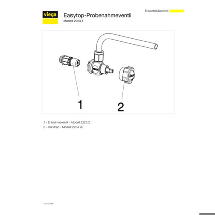 VI EASYTOP Probenahmeventil 2223.1 G3/8" - Trinkwasser | Rotguss | Hohe Qualität