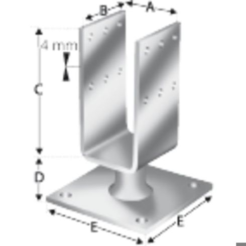 Feuerverzinkter Stützenfuß PTB48G