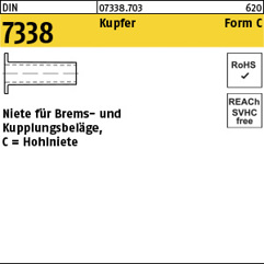 Hohlniete DIN 7338 Kupfer C 5 x 10 mm