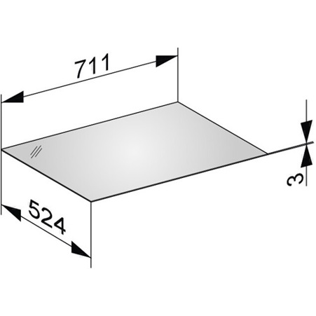 KE Abdeckplatte Edition 11 - Glas weiß satiniert - 711x3x524 mm