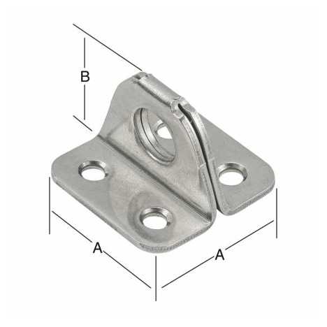 Edelstahl-Ösenplatte 35 x 25 mm - passend für Überfallen