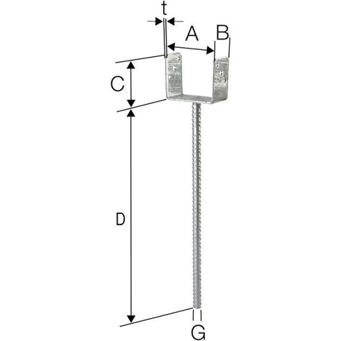 Feuerverzinkter Stützenfuß PPU 70/60G