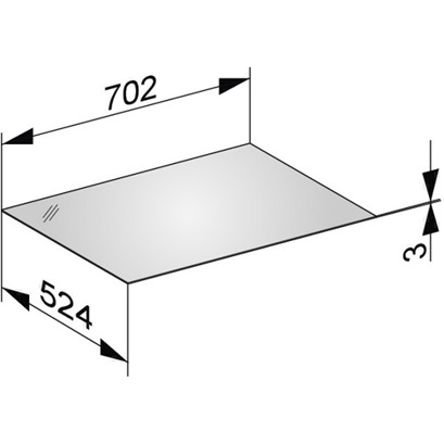 KE Abdeckplatte Edition 11 - Glas Cashmere Klar - 702x3x524 mm