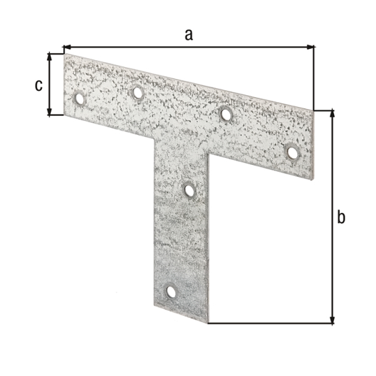 Flachverbinder T-Form - Sendzimirverzinkt - 140 x 110 x 30 mm