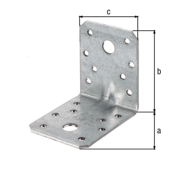 Schwerlast-Winkelverbinder mit Sicke - Sendzimir verzinkt - 70x70x55mm - 12 Stück