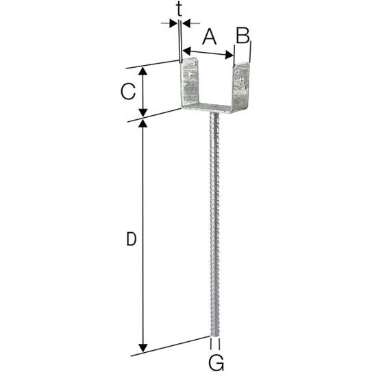 Feuerverzinkter Stützenfuß PPU 80/60G