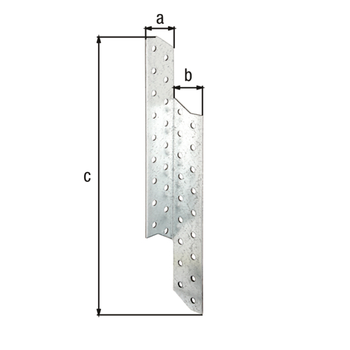 Sparren-Pfettenanker rechts - sendzimirverzinkt, BxTxH 32x32x250 mm