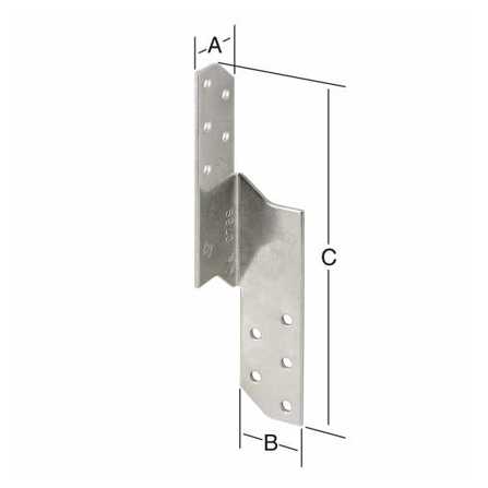 Sparrenpfettenanker Edelstahl V4A | 30x30x170mm | CE-zertifiziert | Rechts