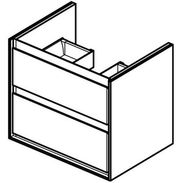 CONNECT AIR Waschtisch-Unterschrank 600x440x517mm - Ei Grau Dekor/Weiß Matt