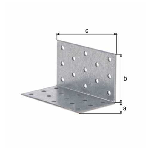 Lochplattenwinkel sendzimirverzinkt 60x60x100 mm