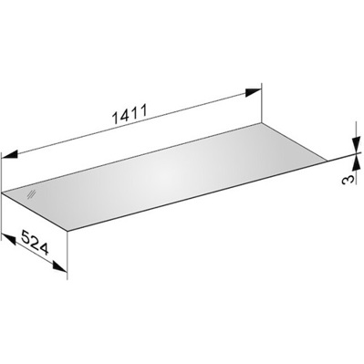 KE Abdeckplatte Edition 11 - Glas cashmere satiniert - 1411 x 3 x 524 mm