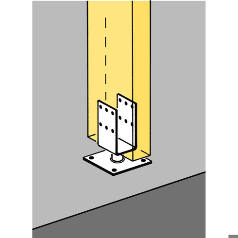 Feuerverzinkter Stützenfuß PTB48G