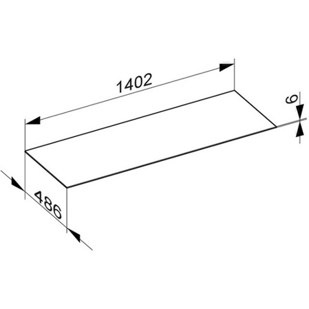 KE Abdeckplatte Edition 90 - Glas weiß klar für Sideboard 39029