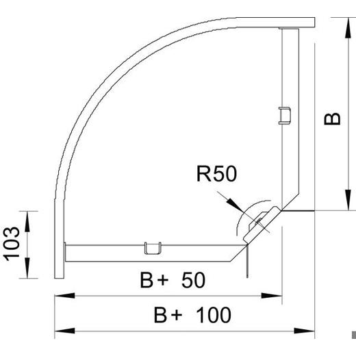 Winkelverbinder 90° horizontal, 60x300 mm, Stahl, bandverzinkt