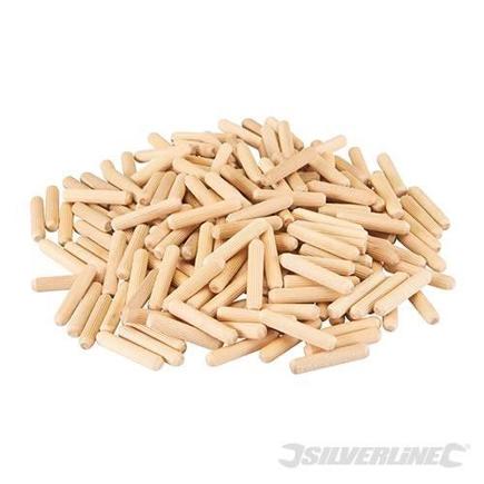 Holzdübel Set – 200 Stück | 8x40 mm Riffeldübel mit Tiefenstopp