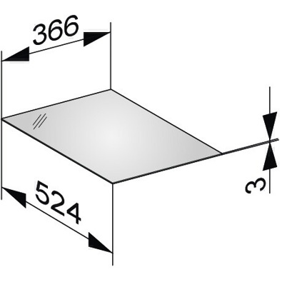 KE Abdeckplatte Edition 11 - Glas weiß satiniert - 366x3x524 mm