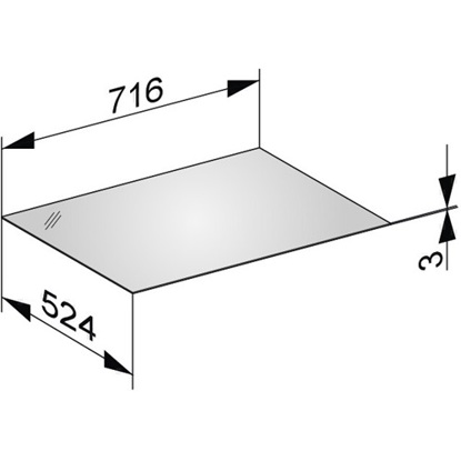 Glas Abdeckplatte Edition 11 - Weiß Satiniert, 716x3x524 mm - Badmöbel Zubehör